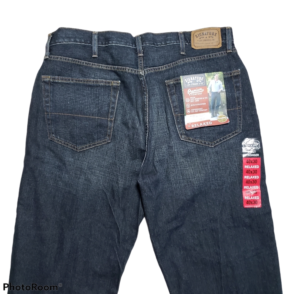 Signature By Levi Strauss & Co Relaxed Men's Sizes 40x30 Denim Jeans NWT